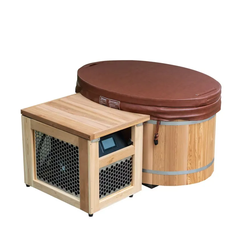 Bain froid Levi ovale 135 × 130 cm, cuve inox et groupe froid, vue 3 sur 10