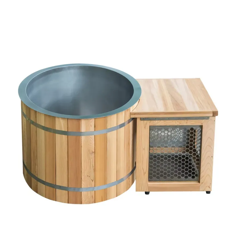 Bain froid Levi ovale 135 × 130 cm, cuve inox et groupe froid, vue 4 sur 10