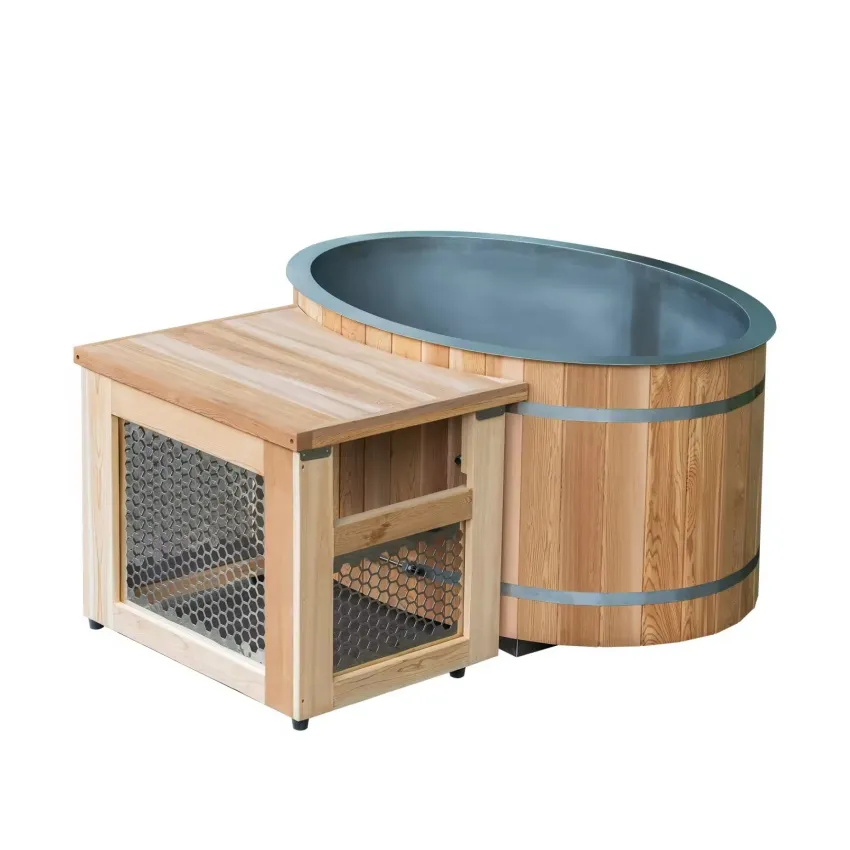 Bain froid Levi ovale 135 × 130 cm, cuve inox et groupe froid, vue 7 sur 10