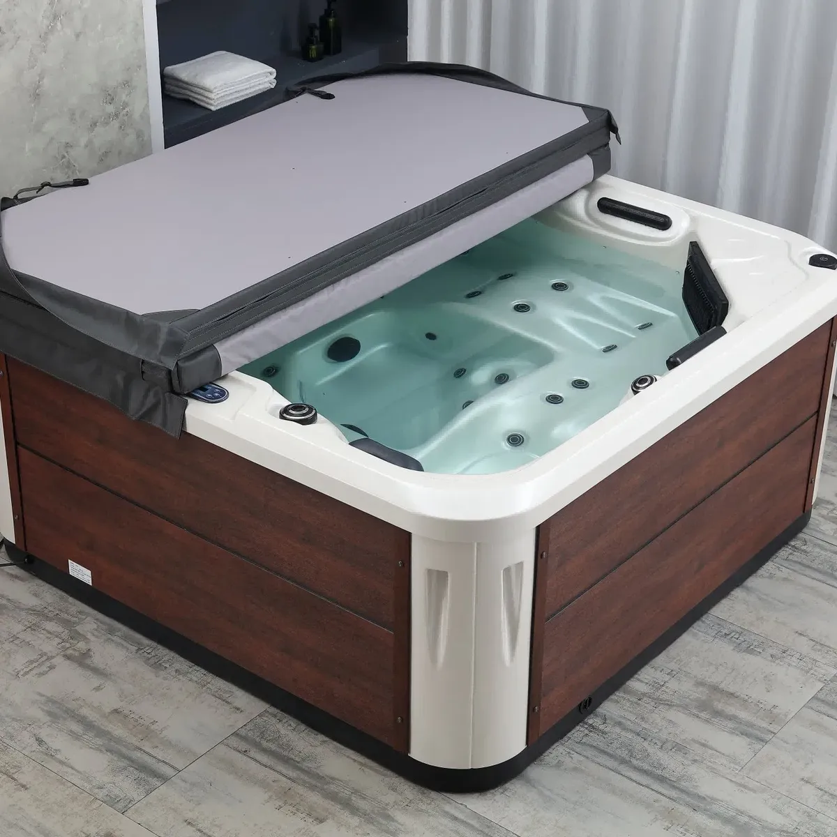 Spa d'extérieur Dalarna carré 210 × 210 cm, vue 8 sur 10