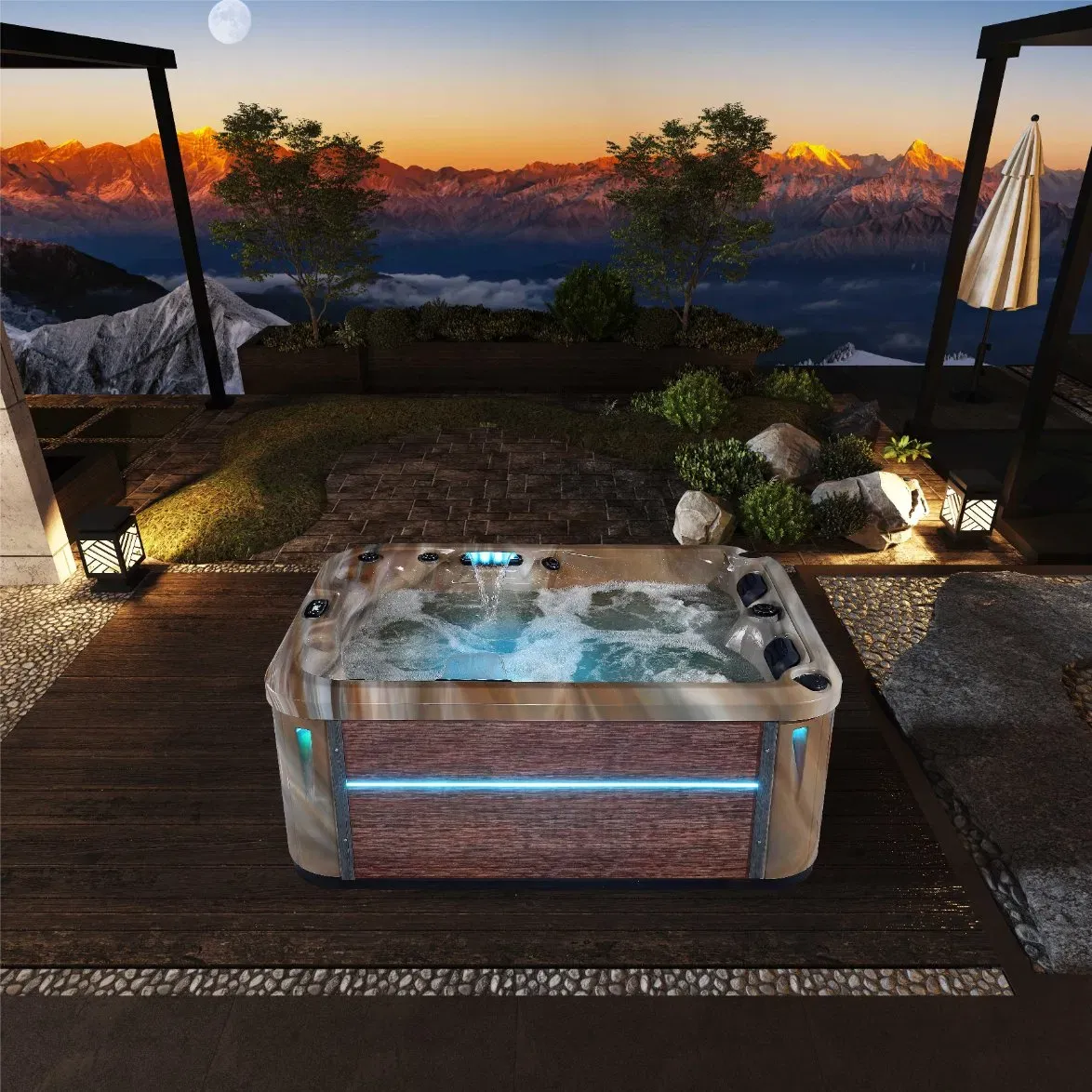 Spa d'extérieur Torne rectangulaire 210 × 160 cm, 2 places, vue 5 sur 10